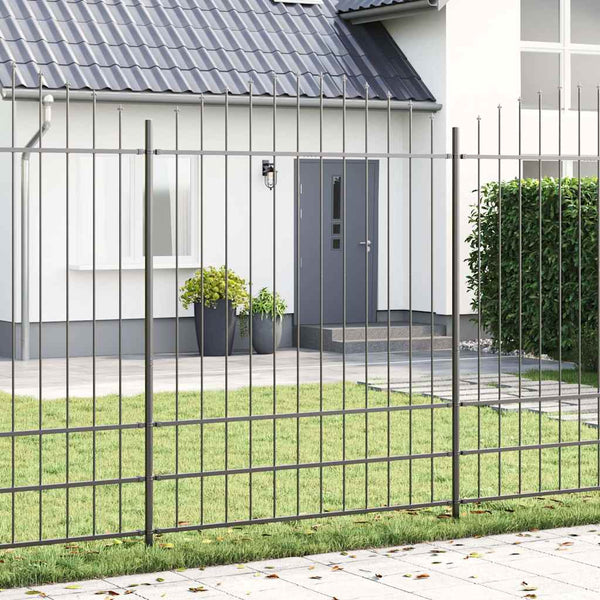 vidaXL Garden Fence 4 pcs Grey 170 x 225 cm Powder-Coated Steel