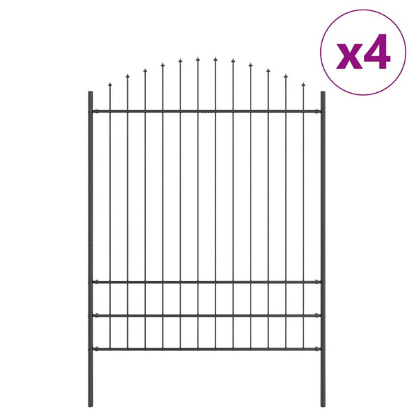 vidaXL Garden Fence 4 pcs Grey 170 x 225 cm Powder-Coated Steel