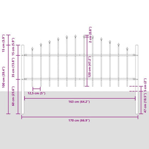 vidaXL Garden Fence Woerden 5 pcs Grey