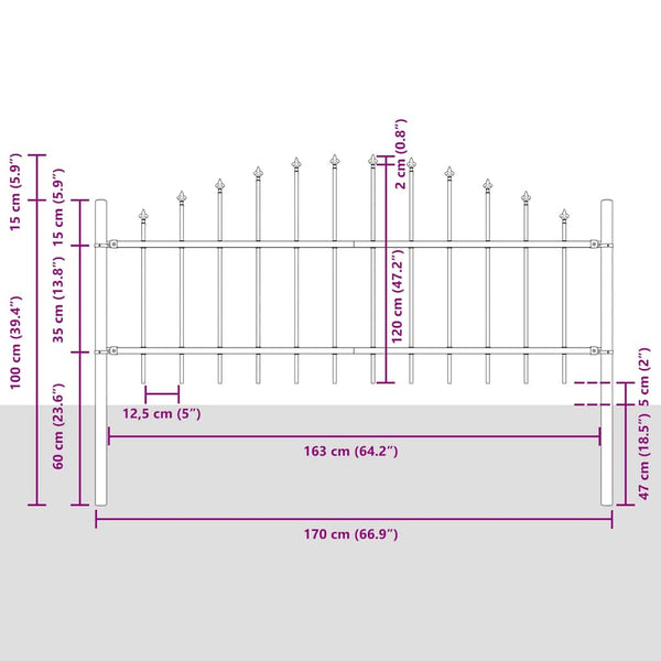 vidaXL Garden Fence Woerden 5 pcs Grey
