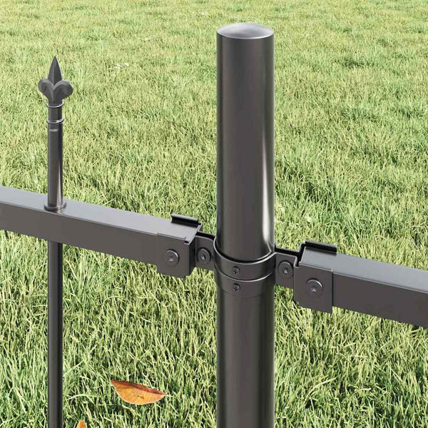 vidaXL Garden Fence 5 pcs Grey 170 x 140 cm Powder-Coated Steel