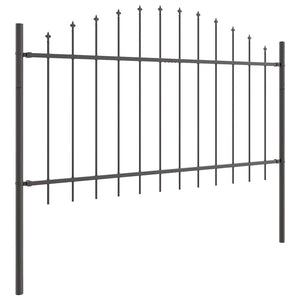 vidaXL Garden Fence 5 pcs Grey 170 x 140 cm Powder-Coated Steel