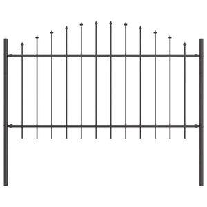 vidaXL Garden Fence 5 pcs Grey 170 x 140 cm Powder-Coated Steel