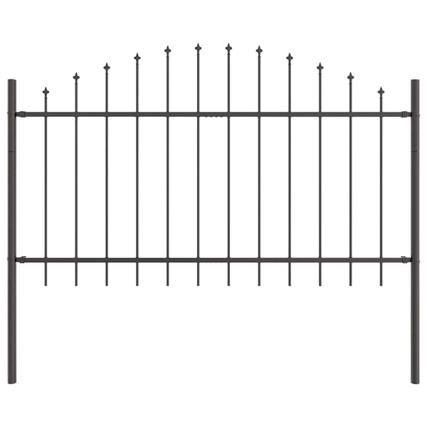 vidaXL Garden Fence 5 pcs Grey 170 x 140 cm Powder-Coated Steel