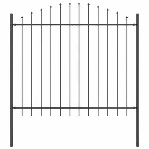 vidaXL Garden Fence 5 pcs Grey 170 x 190 cm Powder-Coated Steel