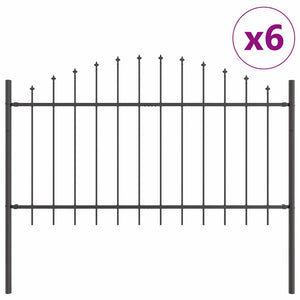 vidaXL Garden Fence 6 pcs Grey 170 x 140 cm Powder-Coated Steel