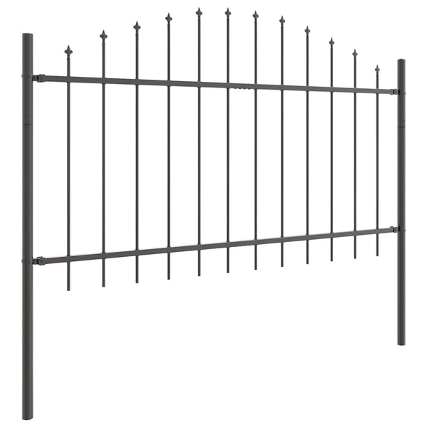 vidaXL Garden Fence 6 pcs Grey 170 x 140 cm Powder-Coated Steel