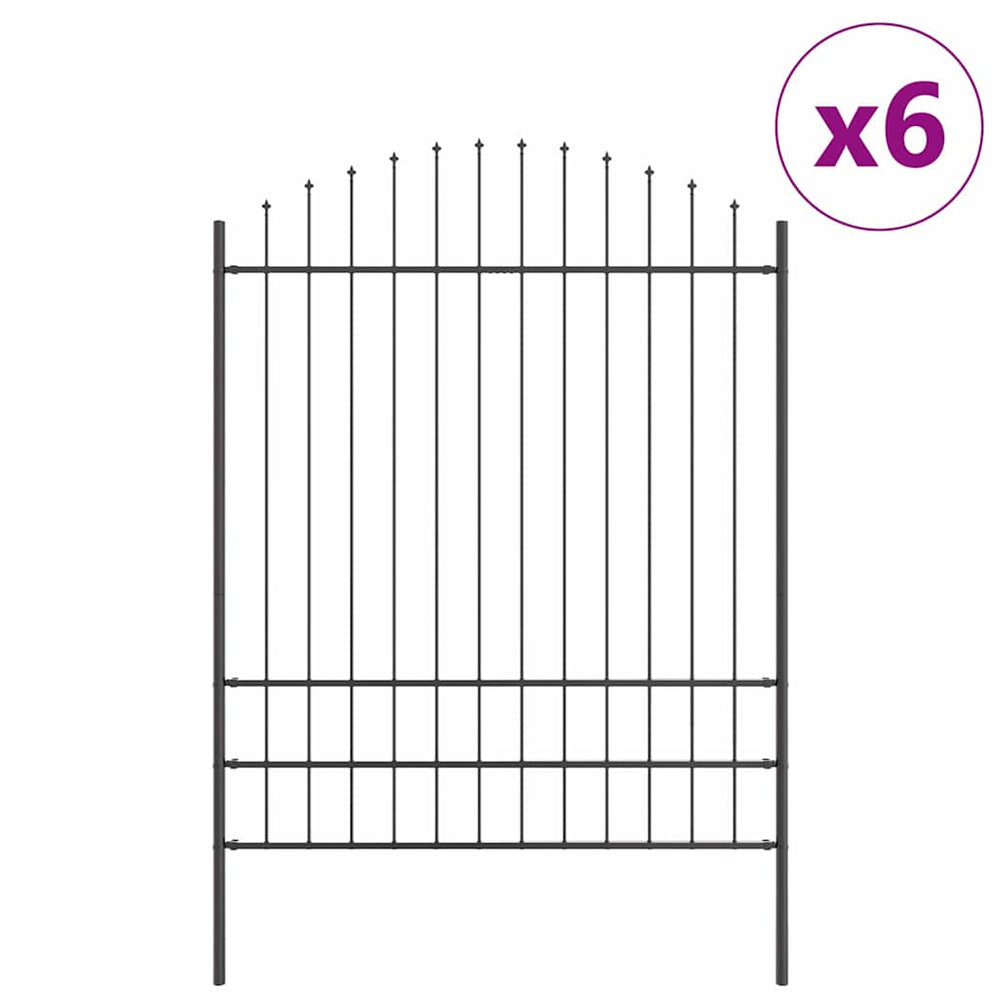 vidaXL Garden Fence 6 pcs Grey 170 x 225 cm Powder-Coated Steel
