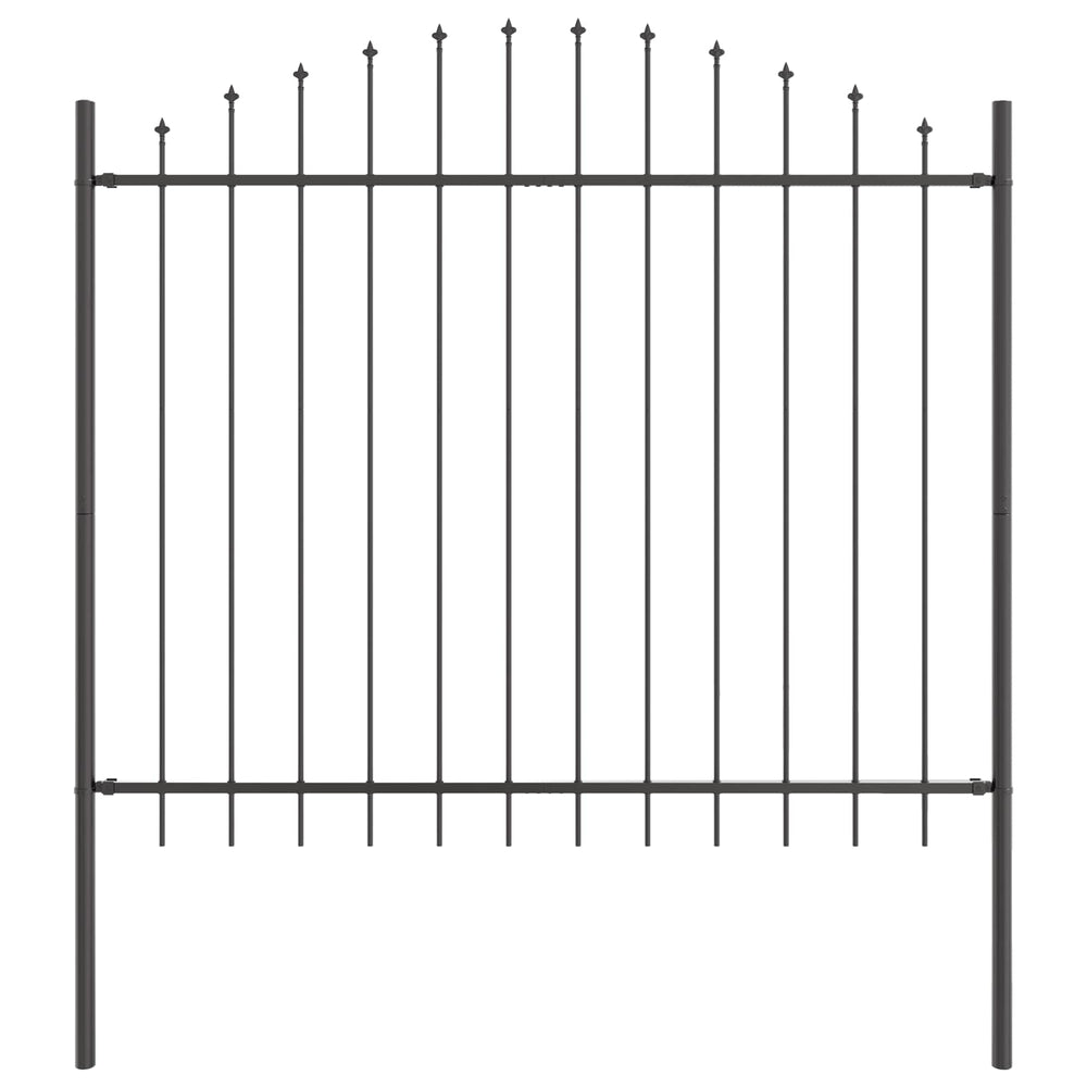 vidaXL Garden Fence 7 pcs Grey 170 x 190 cm Powder-Coated Steel