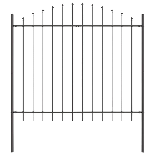 vidaXL Garden Fence 7 pcs Grey 170 x 190 cm Powder-Coated Steel