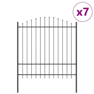 vidaXL Garden Fence 7 pcs Grey 170 x 215 cm Powder-Coated Steel