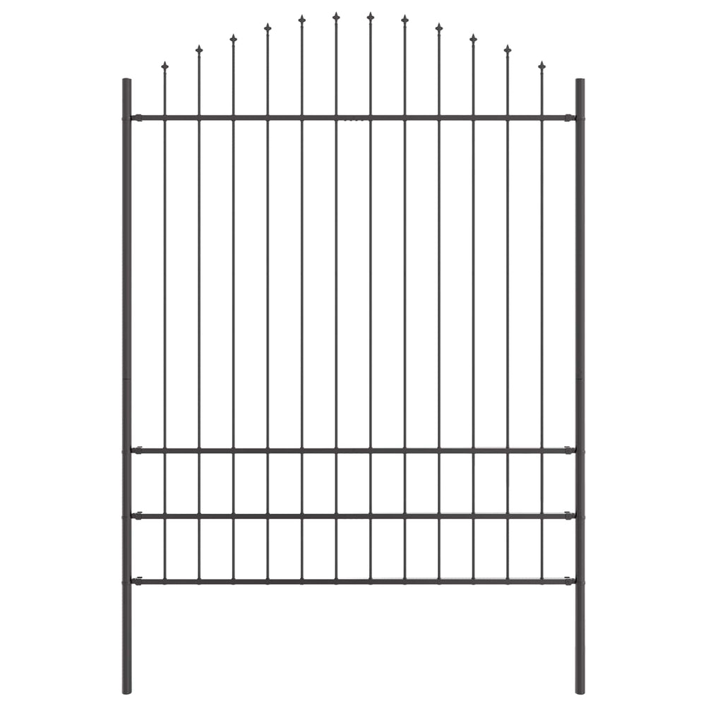 vidaXL Garden Fence 7 pcs Grey 170 x 225 cm Powder-Coated Steel