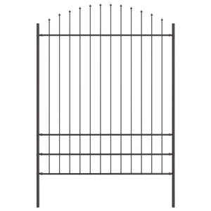 vidaXL Garden Fence 7 pcs Grey 170 x 225 cm Powder-Coated Steel