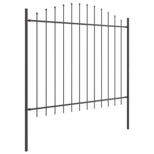 vidaXL Garden Fence 8 pcs Grey 170 x 190 cm Powder-Coated Steel