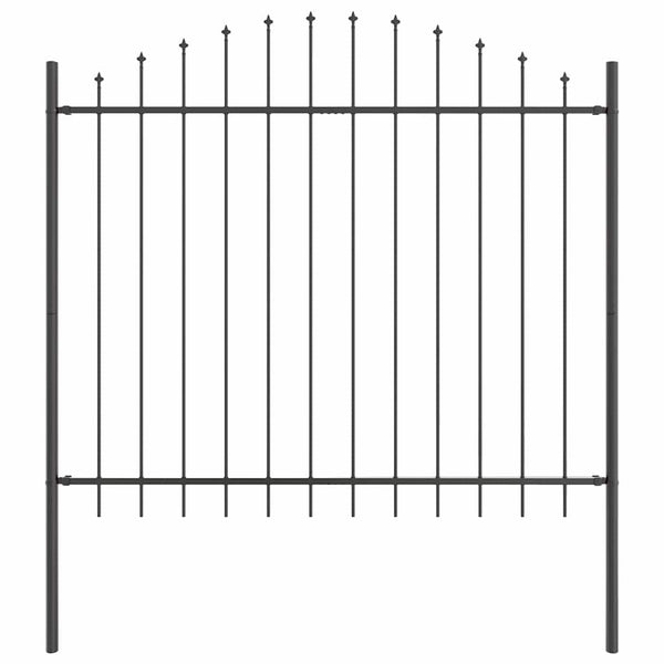 vidaXL Garden Fence 8 pcs Grey 170 x 190 cm Powder-Coated Steel