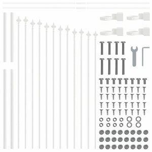 vidaXL Garden Fence 2 pcs White 170 x 140 cm Powder-Coated Steel