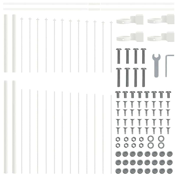 vidaXL Garden Fence 2 pcs White 170 x 190 cm Powder-Coated Steel