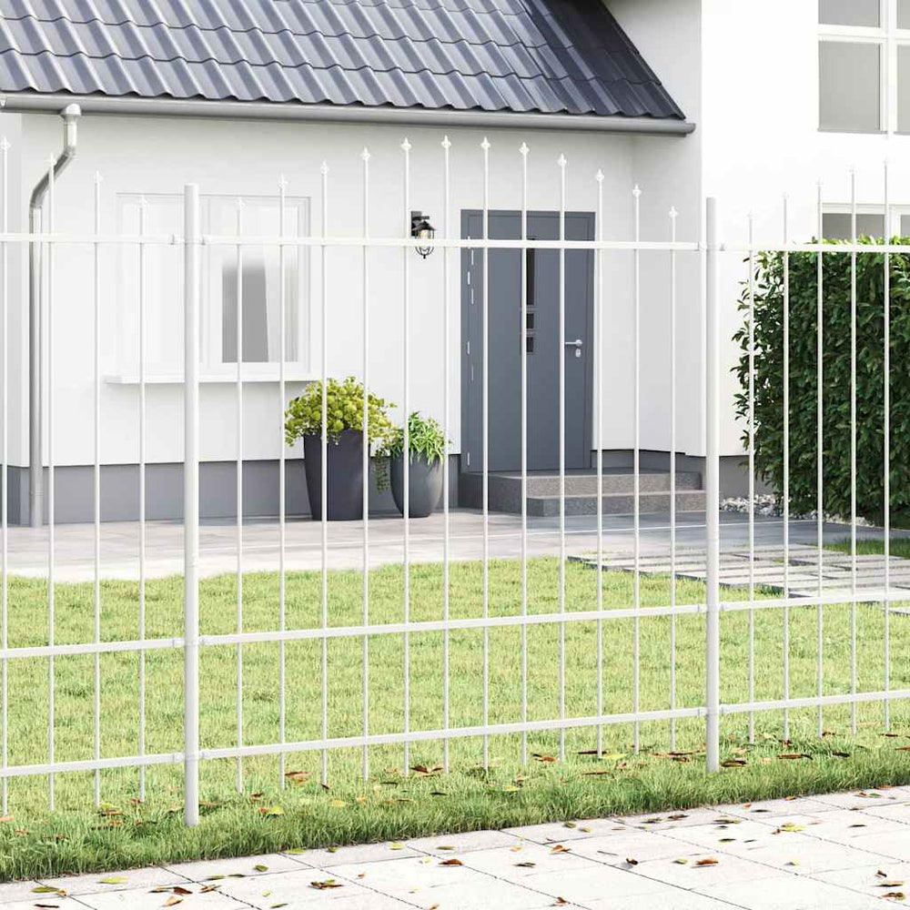 vidaXL Garden Fence 2 pcs White 170 x 215 cm Powder-Coated Steel