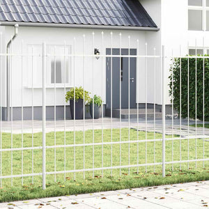 vidaXL Garden Fence 2 pcs White 170 x 215 cm Powder-Coated Steel