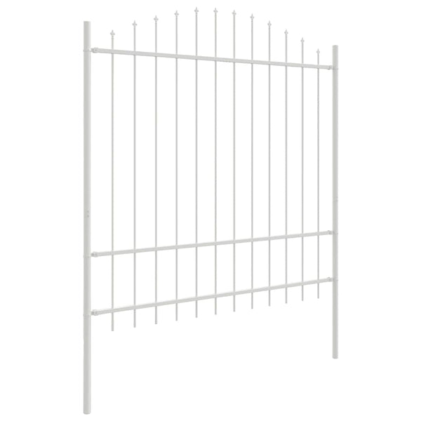 vidaXL Garden Fence 2 pcs White 170 x 215 cm Powder-Coated Steel