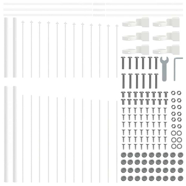 vidaXL Garden Fence 2 pcs White 170 x 215 cm Powder-Coated Steel