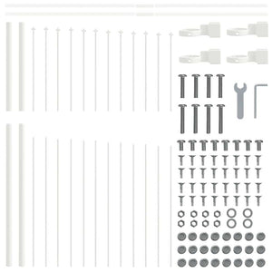 vidaXL Garden Fence 3 pcs White 170 x 190 cm Powder-Coated Steel