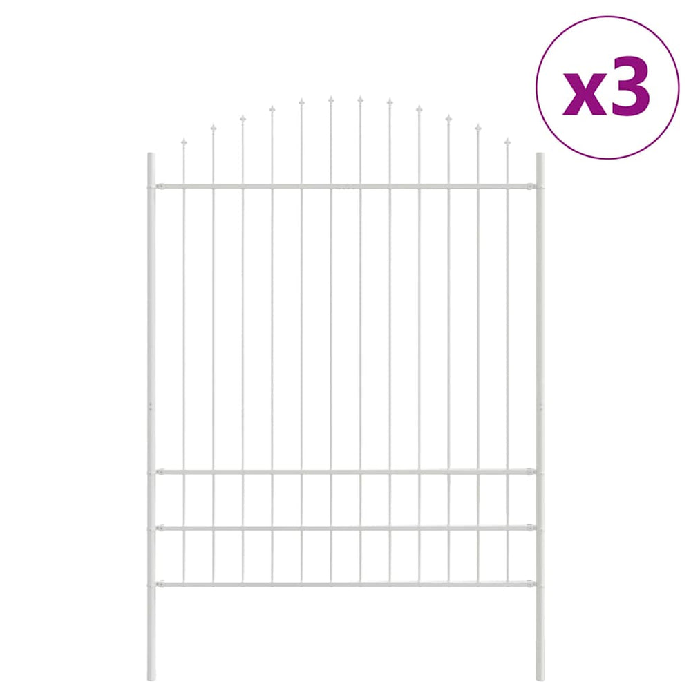 vidaXL Garden Fence 3 pcs White 170 x 225 cm Powder-Coated Steel