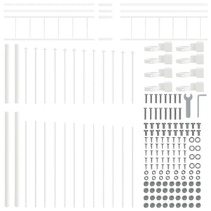 vidaXL Garden Fence 6 pcs White 170 x 225 cm Powder-Coated Steel