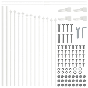 vidaXL Garden Fence Woerden 7 pcs White
