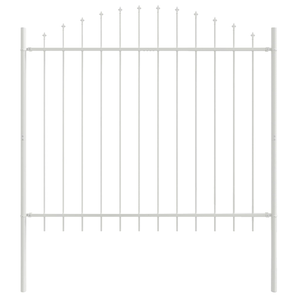 vidaXL Garden Fence 7 pcs White 170 x 165 cm Powder-Coated Steel