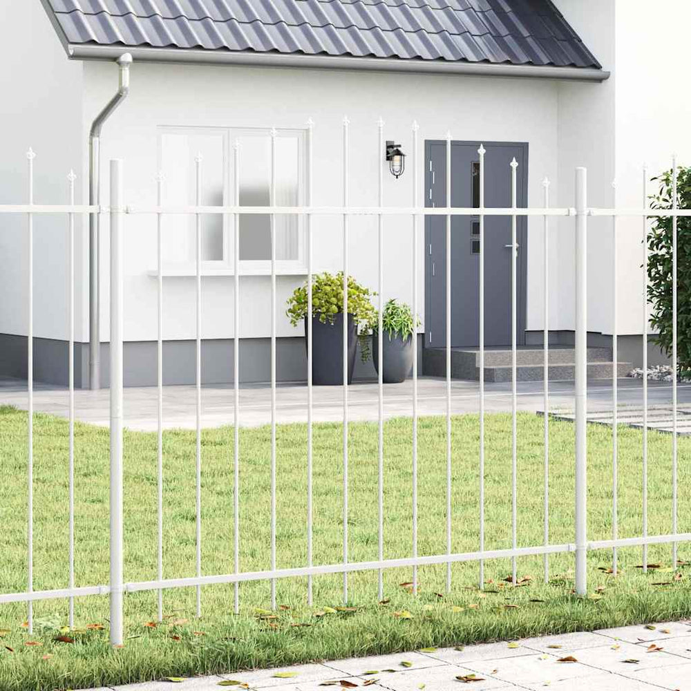 vidaXL Garden Fence 7 pcs White 170 x 190 cm Powder-Coated Steel