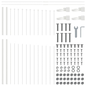 vidaXL Garden Fence 8 pcs White 170 x 165 cm Powder-Coated Steel