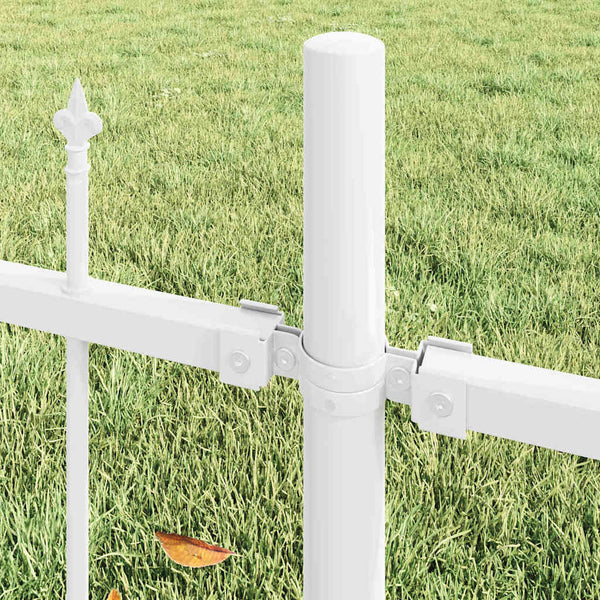 vidaXL Garden Fence 8 pcs White 170 x 225 cm Powder-Coated Steel