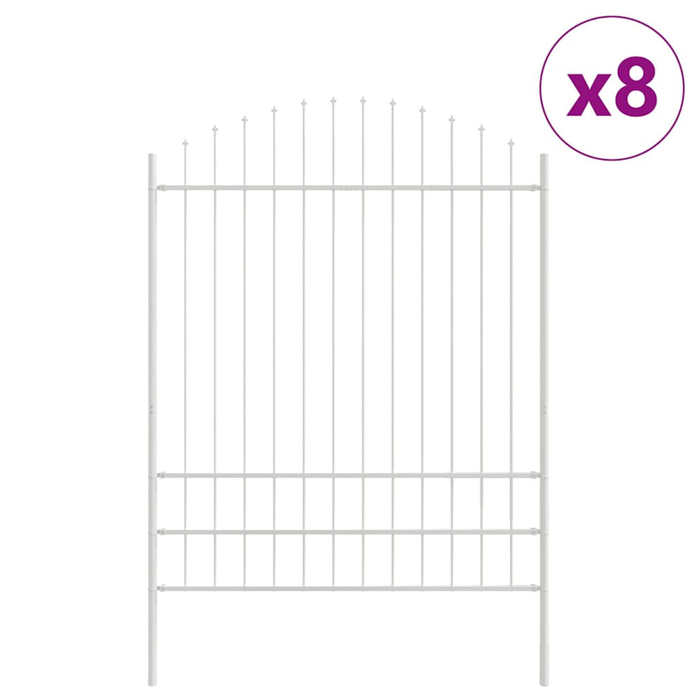 vidaXL Garden Fence 8 pcs White 170 x 225 cm Powder-Coated Steel