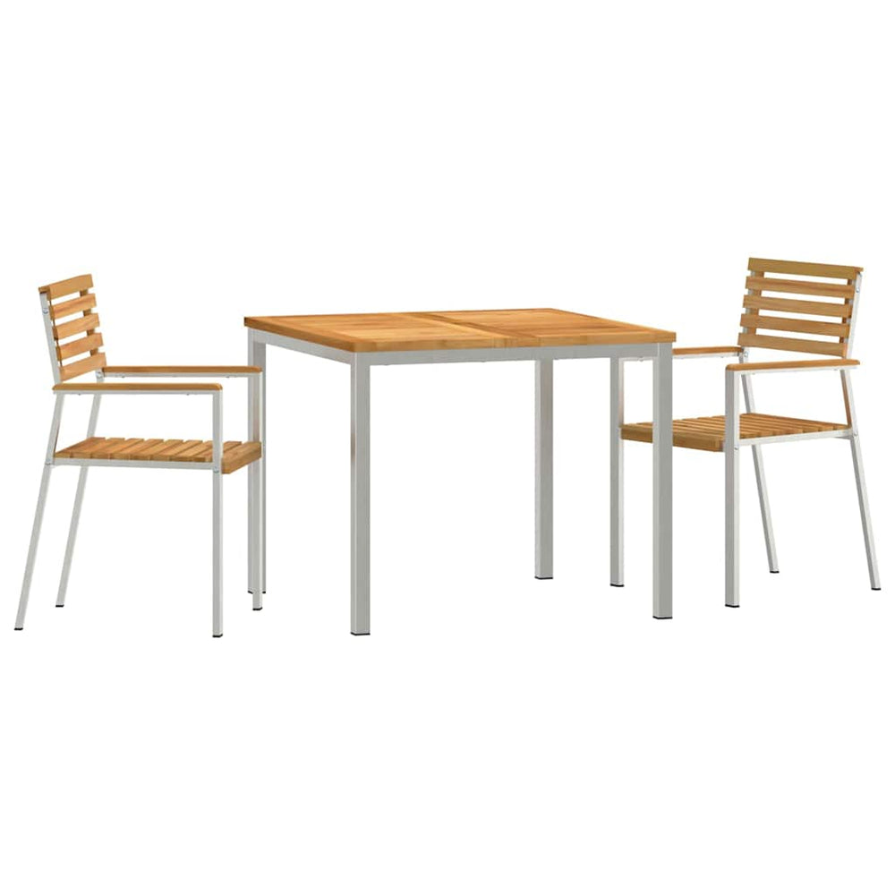 vidaXL Outdoor Dining Set 3 Pieces Brown Solid Teak Wood