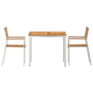 vidaXL Outdoor Dining Set 3 Pieces Brown Solid Teak Wood