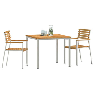 vidaXL Outdoor Dining Set 3 Pieces Brown Solid Teak Wood
