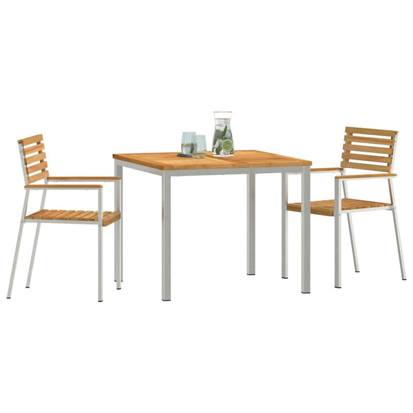 vidaXL Outdoor Dining Set 3 Pieces Brown Solid Teak Wood
