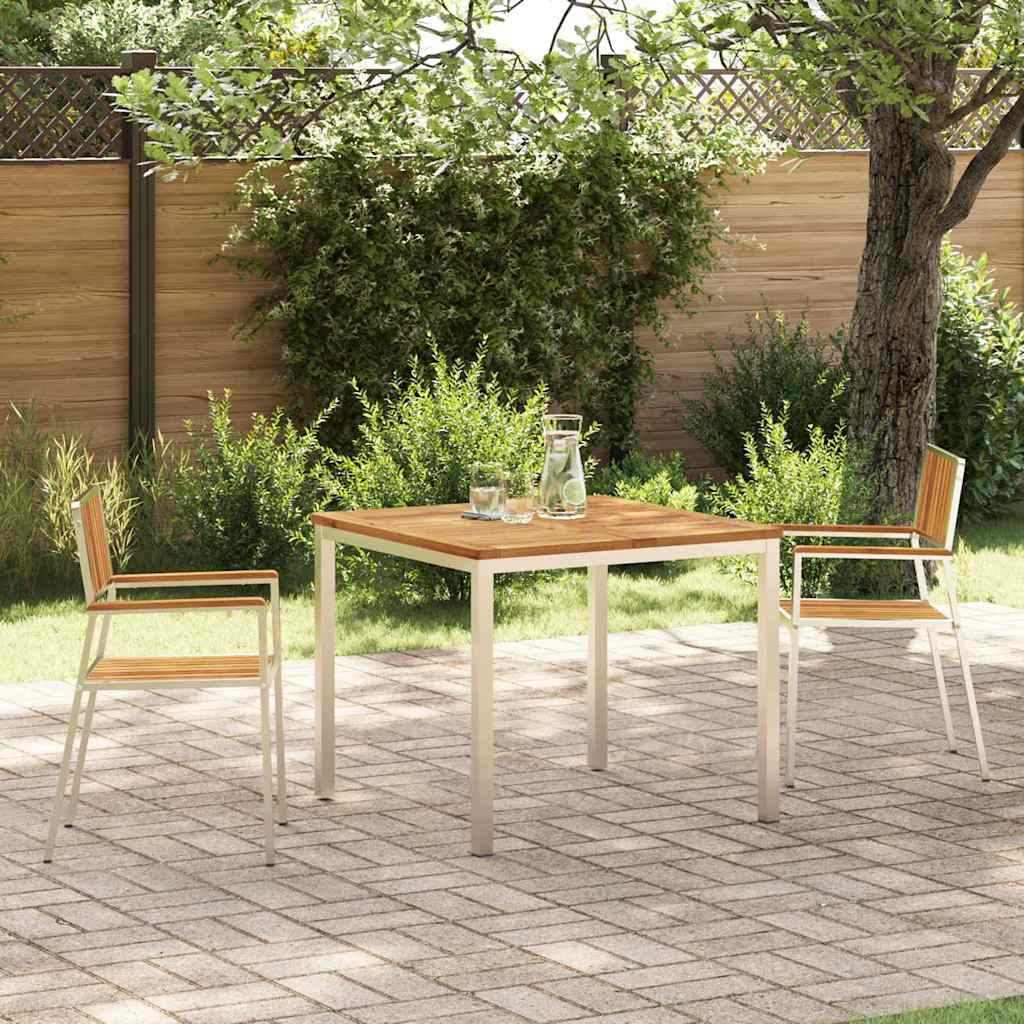 vidaXL Outdoor Table Set 3 pcs Brown Solid Acacia Wood