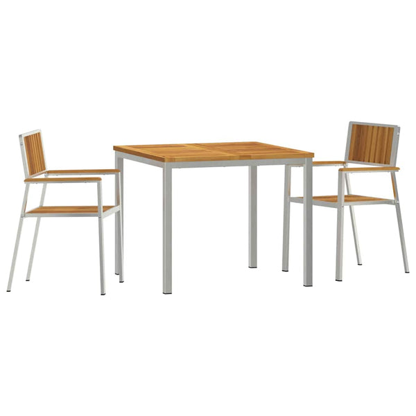 vidaXL Outdoor Table Set 3 pcs Brown Solid Acacia Wood