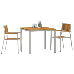 vidaXL Outdoor Table Set 3 pcs Brown Solid Acacia Wood