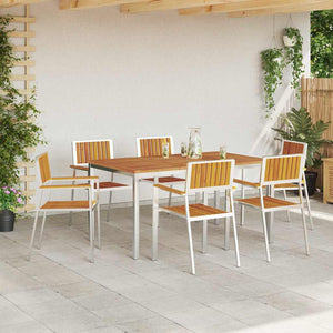 vidaXL Outdoor Dining Set 7 pcs Brown Solid Acacia Wood