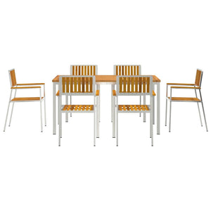 vidaXL Outdoor Dining Set 7 pcs Brown Solid Acacia Wood
