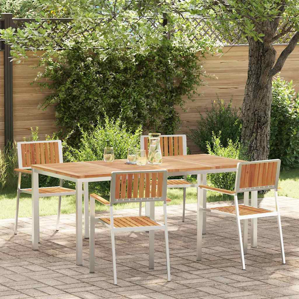 vidaXL Outdoor Dining Set 5 pcs Brown Solid Acacia Wood