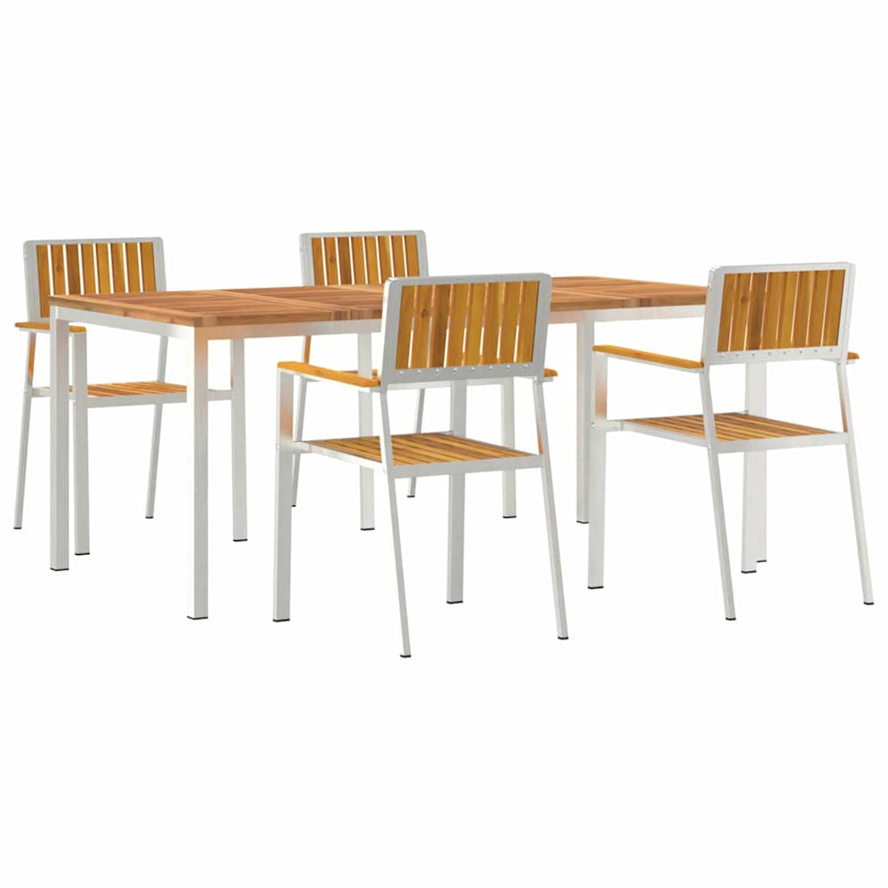 vidaXL Outdoor Dining Set 5 pcs Brown Solid Acacia Wood