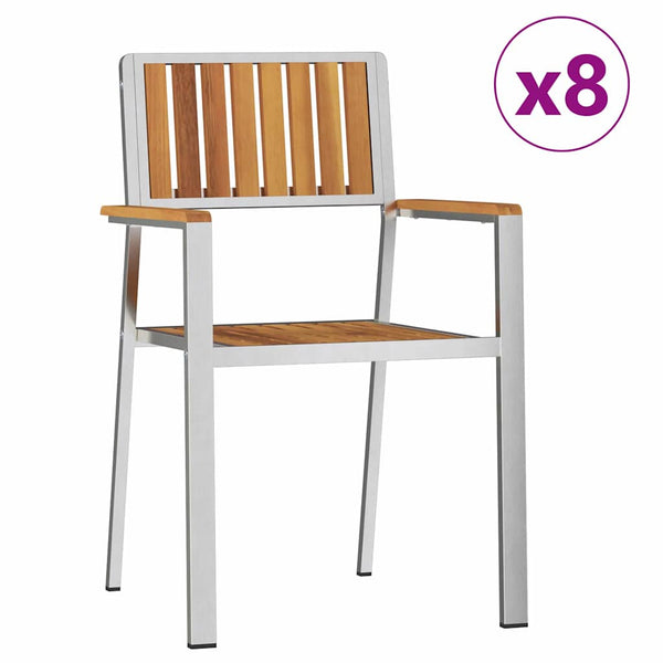 vidaXL Outdoor Dining Set 9 pcs Brown Solid Acacia Wood