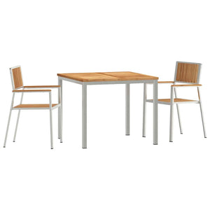 vidaXL Outdoor Dining Set 3 pcs Brown Solid Teak Wood
