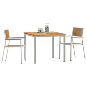 vidaXL Outdoor Dining Set 3 pcs Brown Solid Teak Wood