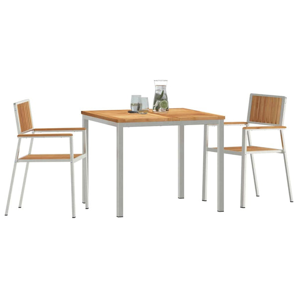 vidaXL Outdoor Dining Set 3 pcs Brown Solid Teak Wood