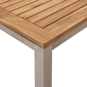 vidaXL Outdoor Dining Set 7 pcs Brown Solid Teak Wood